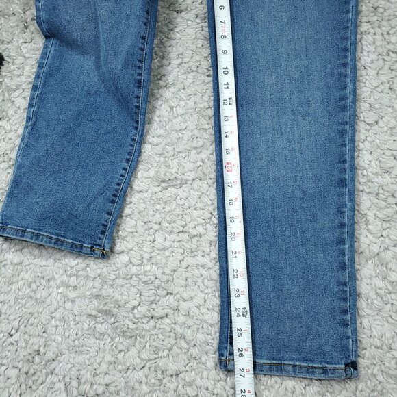 Curve Appeal Jeans High Rise Concealed Comfort Waist Straight Blue Size 6 28 - Picture 8 of 8